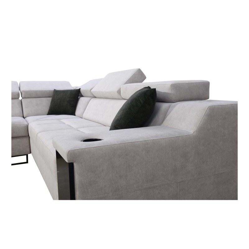 Avanti III corner sofa with a sleeping function and a lamp with a USB port, fabric Whisper 9 Avanti III corner sofa with a sleeping function and a lamp with a USB port, fabric Whisper 9