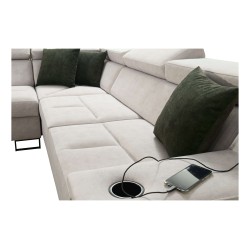 Narożnik Avanti VII z funkcją spania oraz lampką z portem usb tkanina Sawana 14 Narożnik Avanti VII z funkcją spania oraz lampką z portem usb tkanina Sawana 14