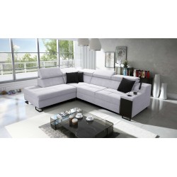 Avanti VII corner sofa with a sleeping function and a lamp with a USB port, fabric Sawana 84