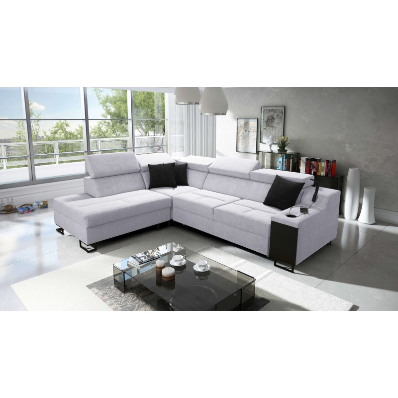 Avanti VII corner sofa with a sleeping function and a lamp with a USB port, fabric Sawana 84 Avanti VII corner sofa with a sleeping function and a lamp with a USB port, fabric Sawana 84