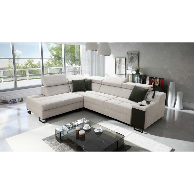 Avanti VII corner sofa with a sleeping function and a lamp with a USB port, fabric Whisper 3 Avanti VII corner sofa with a sleeping function and a lamp with a USB port, fabric Whisper 3