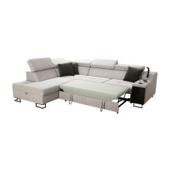 Avanti VII corner sofa with a sleeping function and a lamp with a USB port, fabric Whisper 9 Avanti VII corner sofa with a sleeping function and a lamp with a USB port, fabric Whisper 9
