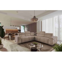 Verona III corner sofa with a sleeping function in Velvet fabric, Vena 14 – elegance and functionality in one piece of furniture