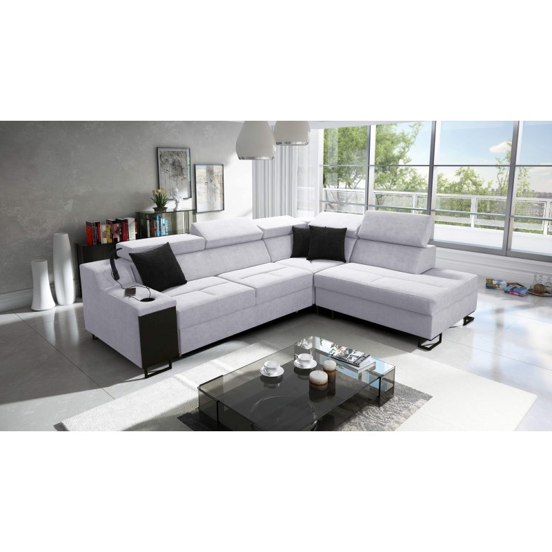 Avanti VII corner sofa with a sleeping function and a lamp with a USB port, fabric Sawana 84 Avanti VII corner sofa with a sleeping function and a lamp with a USB port, fabric Sawana 84