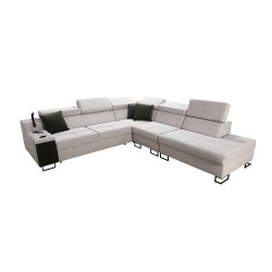 Avanti IX corner sofa with a sleeping function and a lamp with a USB port in Whisper 16 fabric Avanti IX corner sofa with a sleeping function and a lamp with a USB port in Whisper 16 fabric