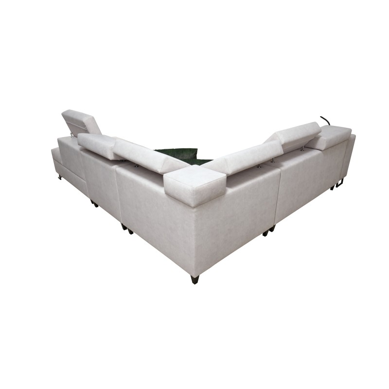 Avanti IX corner sofa with a sleeping function and a lamp with a USB port in Whisper 16 fabric Avanti IX corner sofa with a sleeping function and a lamp with a USB port in Whisper 16 fabric