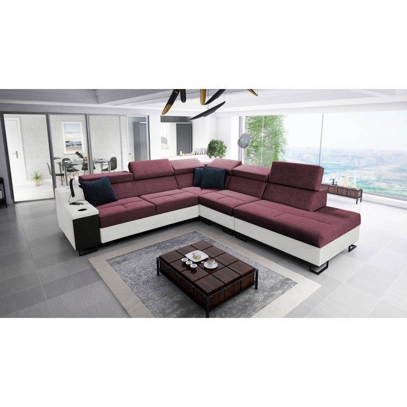 Avanti IX corner sofa with a sleeping function and a lamp with a USB port, fabric Sawana 14 Avanti IX corner sofa with a sleeping function and a lamp with a USB port, fabric Sawana 14