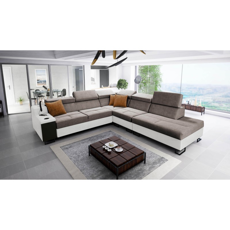 Avanti IX corner sofa with a sleeping function and a lamp with a USB port, fabric Sawana 96 Avanti IX corner sofa with a sleeping function and a lamp with a USB port, fabric Sawana 96