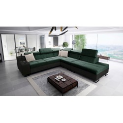 Avanti IX corner sofa with a sleeping function and a lamp with a USB port, Whisper 5 fabric