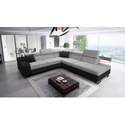 Avanti IX corner sofa with a sleeping function and a lamp with a USB port, fabric Sawana 84