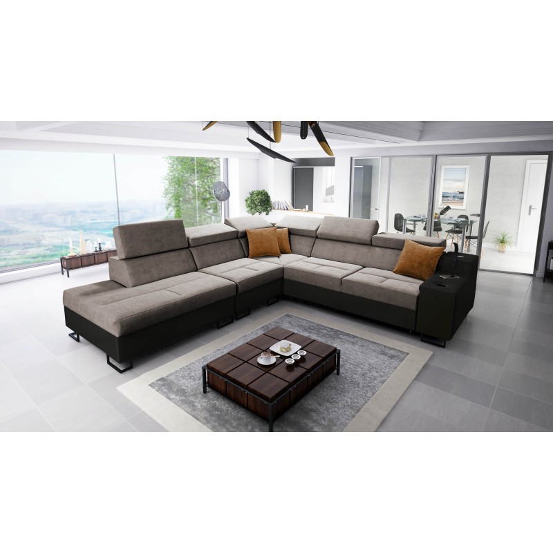 Ecksofa Avanti IX mit Schlaffunktion und Lampe mit USB-Anschluss, Stoff Whisper 16 Ecksofa Avanti IX mit Schlaffunktion und Lampe mit USB-Anschluss, Stoff Whisper 16