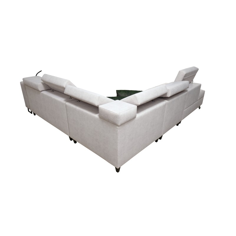 Avanti IX corner sofa with a sleeping function and a lamp with a USB port in Whisper 16 fabric Avanti IX corner sofa with a sleeping function and a lamp with a USB port in Whisper 16 fabric