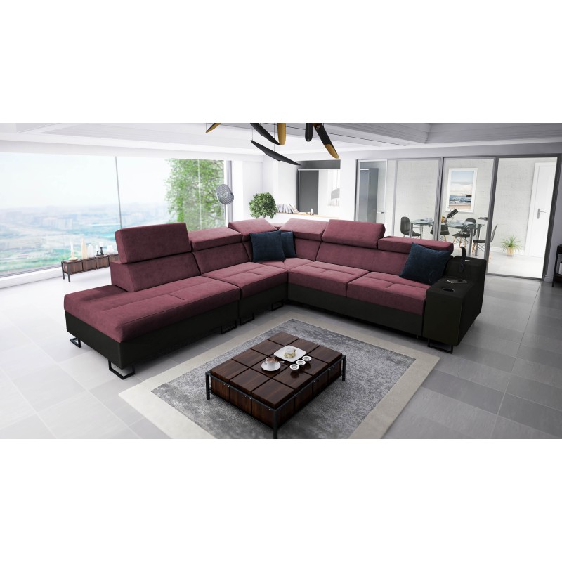 Ecksofa Avanti IX mit Schlaffunktion und Lampe mit USB-Anschluss, Stoff Sawana 84 Ecksofa Avanti IX mit Schlaffunktion und Lampe mit USB-Anschluss, Stoff Sawana 84