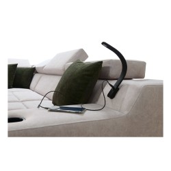Narożnik Avanti IX z funkcją spania oraz lampką z portem usb tkanina Whisper 3 + Ecoskóra Narożnik Avanti IX z funkcją spania oraz lampką z portem usb tkanina Whisper 3 + Ecoskóra