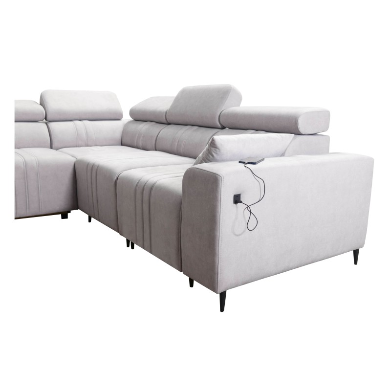 Verona III corner sofa with sleeping function in Velvet fabric, Vena 9 – elegance and functionality in one piece of furniture. Verona III corner sofa with sleeping function in Velvet fabric, Vena 9 – elegance and functionality in one piece of furniture.