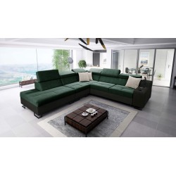 Avanti IX corner sofa with a sleeping function and a lamp with a USB port, Whisper 5 fabric