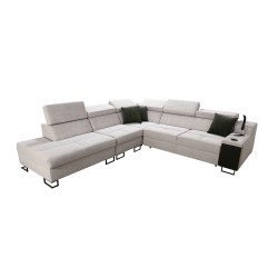 Avanti IX corner sofa with a sleeping function and a lamp with a USB port, fabric Whisper 9 Avanti IX corner sofa with a sleeping function and a lamp with a USB port, fabric Whisper 9