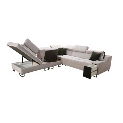 Avanti IX corner sofa with a sleeping function and a lamp with a USB port, fabric Whisper 9 Avanti IX corner sofa with a sleeping function and a lamp with a USB port, fabric Whisper 9
