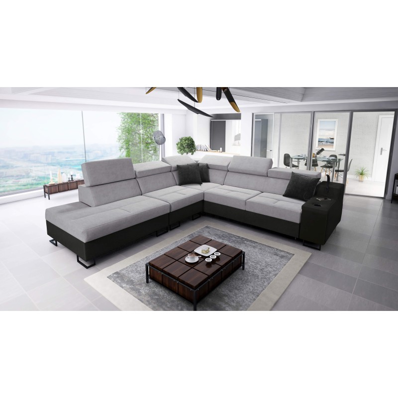 Avanti IX corner sofa with a sleeping function and a lamp with a USB port, fabric Sawana 84 Avanti IX corner sofa with a sleeping function and a lamp with a USB port, fabric Sawana 84