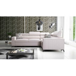 Arco II Corner Sofa with Sleeping Function - Velvet, Mono 231 - A Perfect Combination of Style and Comfort