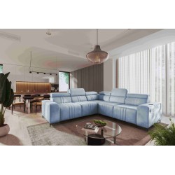 Verona III corner sofa with a sleeping function in Velvet fabric, Vena 6 – elegance and functionality in one piece of furniture