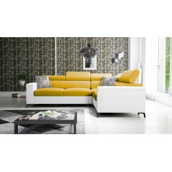 Arco II corner sofa with sleeping function - Velvet, Mono 236 + Eco-leather - An excellent combination of style and comfort