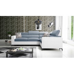 Arco II Corner Sofa with Sleeping Function - Velvet, Mono 239 + Eco-leather - A Perfect Combination of Style and Comfort
