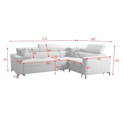 Диван-куточок Arco II з функцією сну - Velvet, Mono 241 - Чудове поєднання стилю та комфорту Диван-куточок Arco II з функцією сну - Velvet, Mono 241 - Чудове поєднання стилю та комфорту