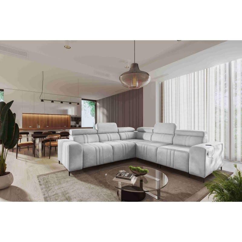 The Verona III corner sofa with a sleeping function in Velvet fabric, Vena 3 – elegance and functionality in one piece of furnit The Verona III corner sofa with a sleeping function in Velvet fabric, Vena 3 – elegance and functionality in one piece of furnit