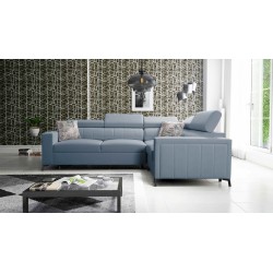 Arco II Corner Sofa with Sleeping Function - Velvet, Mono 239 - A Perfect Combination of Style and Comfort