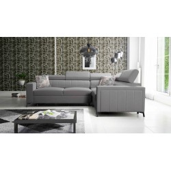 Arco II Corner Sofa with Sleeping Function - Velvet, Mono 246 - A Perfect Combination of Style and Comfort