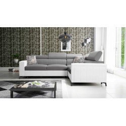 Arco II Corner Sofa with Sleeping Function - Velvet, Mono 246 + Eco-leather - A Perfect Combination of Style and Comfort