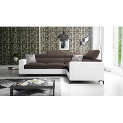 Arco II Corner Sofa with Sleeping Function - Woven Fabric, Sawana 26 + Eco-leather - An Excellent Combination of Style and Comfo