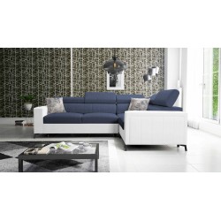 Arco II Corner Sofa with Sleeping Function - Woven Fabric, Sawana 80 + Eco Leather - A Perfect Combination of Style and Comfort