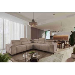 Verona III corner sofa with a sleeping function in Velvet fabric, Vena 14 – elegance and functionality in one piece of furniture