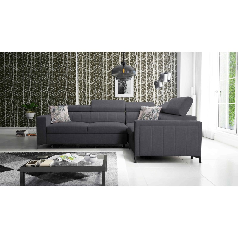 Arco II Corner Sofa with Sleeping Function - Plecionka, Sawana 96 - An Excellent Combination of Style and Comfort