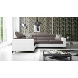 Arco II Corner Sofa with Sleeping Function - Velvet, Mono 234 + Eco-leather - A Perfect Combination of Style and Comfort