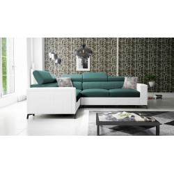 Arco II Corner Sofa with Sleeping Function - Velvet, Mono 238 + Eco-leather - A Perfect Combination of Style and Comfort