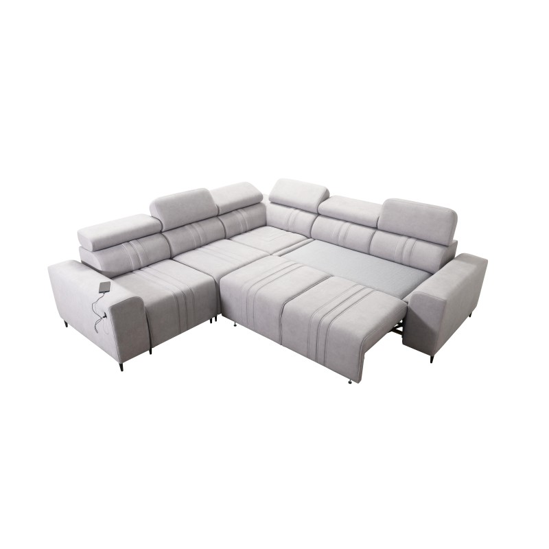 Verona III corner sofa with a sleeping function in Velvet fabric, Vena 13 – elegance and functionality in one piece of furniture Verona III corner sofa with a sleeping function in Velvet fabric, Vena 13 – elegance and functionality in one piece of furniture