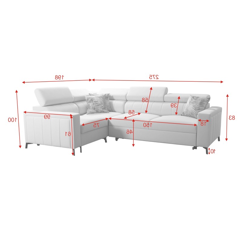 Esquinero Arco II con función para dormir - Velvet, Mono 239 - Excelente combinación de estilo y confort Esquinero Arco II con función para dormir - Velvet, Mono 239 - Excelente combinación de estilo y confort