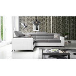 Arco II Corner Sofa with Sleeping Function - Velvet, Mono 246 + Eco-leather - A Perfect Combination of Style and Comfort