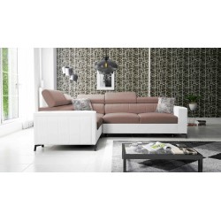 Arco II Corner Sofa with Sleeping Function - Woven Fabric, Sawana 25 + Eco-Leather - An Excellent Combination of Style and Comfo