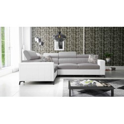 Arco II Corner Sofa with Sleeping Function - Woven Fabric, Sawana 11 + Eco-leather - A Perfect Combination of Style and Comfort