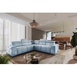 Verona III corner sofa with a sleeping function in Velvet fabric, Vena 6 – elegance and functionality in one piece of furniture