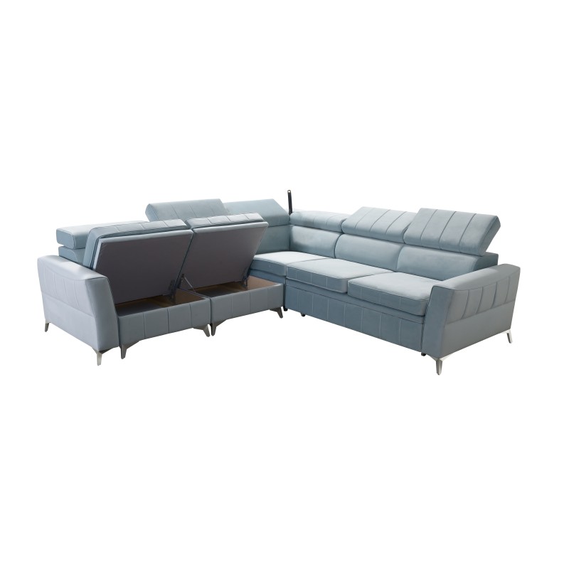 Luxury Corner Sofa Modena IV with Sleeping Function – Velvet, Amor Velvet 4303 Luxury Corner Sofa Modena IV with Sleeping Function – Velvet, Amor Velvet 4303