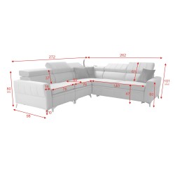 Luxury Corner Sofa Modena IV with Sleeping Function – Velvet, Amor Velvet 4301 Luxury Corner Sofa Modena IV with Sleeping Function – Velvet, Amor Velvet 4301
