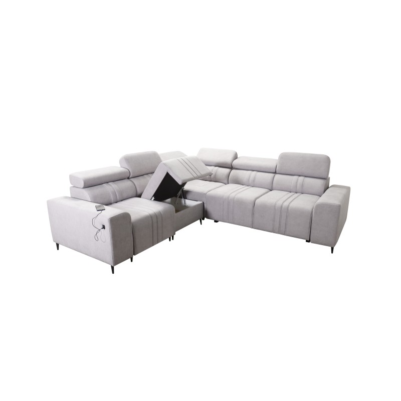 Verona III corner sofa with a sleeping function in Velvet fabric, Vena 6 – elegance and functionality in one piece of furniture Verona III corner sofa with a sleeping function in Velvet fabric, Vena 6 – elegance and functionality in one piece of furniture