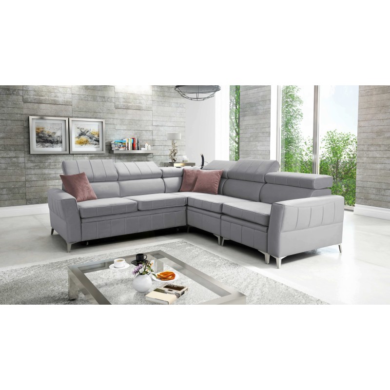 Luxury Corner Sofa Modena IV with Sleeping Function – Velvet, Amor Velvet 4318