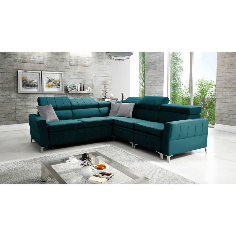 Luxury Corner Sofa Modena IV with Sleeping Function – Velvet, Amor Velvet 4312