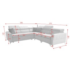 Luxury Corner Sofa Modena IV with Sleeping Function – Velvet, Amor Velvet 4309 Luxury Corner Sofa Modena IV with Sleeping Function – Velvet, Amor Velvet 4309